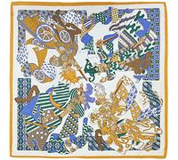 Julunar Silk Like Head Scarf for Women - Satin Large Hair Scarves - 35" Square Silk Hair Wrap for Sleeping with Gift Packed, B013-1 Knight White, Large