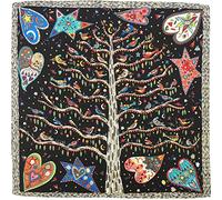 Julunar Silk Like Head Scarf for Women - Satin Large Hair Scarves - 35" Square Silk Hair Wrap for Sleeping with Gift Packed, B003-1 Birds Black, Large