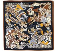 Julunar Silk Like Head Scarf for Women - Satin Large Hair Scarves - 35" Square Silk Hair Wrap for Sleeping with Gift Packed, B013-2 Knight Black, Large