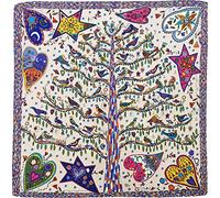 Julunar Silk Like Head Scarf for Women - Satin Large Hair Scarves - 35" Square Silk Hair Wrap for Sleeping with Gift Packed, B003-4 Birds Pink, Large