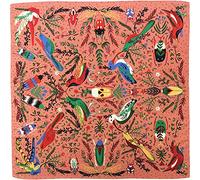Julunar Silk Like Head Scarf for Women - Satin Large Hair Scarves - 35" Square Silk Hair Wrap for Sleeping with Gift Packed, B006-1 Bird Red, Large
