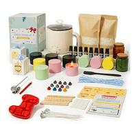JULWHISPER Candle Making Kits for Adults, 100PCS 1300gSoy Wax Candle DIY Kits with Electric Wax Melter Pot, Rich Aroma, Multicolored Candle Dye and More