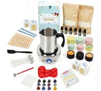 JULWHISPER Candle Making Kits for Adults, 80PCS 1000g Soy Wax Candle DIY Kits with Hot Plate, Stainless Steel Wax Melted Pot, Rich Aroma, Multicolored Candle Dye and More