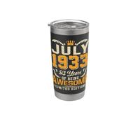July 1933 Vintage 93 Years Awesome 93rd Birthday Stainless Steel Insulated Tumbler