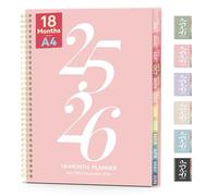 July 2025 - Dec 2026 Planner, Forvencer Academic Planner 2025-2026, 18 Month Weekly & Monthly Agenda Planning Book, 8.5" x 11", Daily Calendar with Tabs, School College Teacher Student Planner, Pink