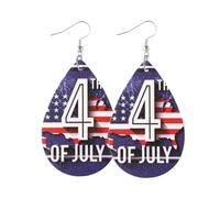 July 4th Earrings for Women Dangle Memorial Day Red White and Blue Jewelry for Summer Women Birthday Graduation by The Painted Pug () FgY924 (Red, 7.5cm)