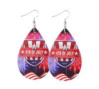 July 4th Earrings for Women Dangle Memorial Day Red White and Blue Jewelry for Summer Women Birthday Graduation by The Painted Pug () FgY924 (Blue, 7.5cm)