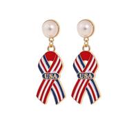 July 4th Independence Day Earrings for Women American Flag Patriotic Digital Geometry Earring 250th Anniversary Dangle Earrings Fourth of July Accessories for Gift, One Size, Metal, No Gemstone