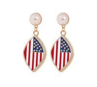 July 4th Independence Day Earrings for Women American Flag Patriotic Digital Geometry Earring 250th Anniversary Dangle Earrings Fourth of July Accessories for Gift, One Size, Metal, No Gemstone