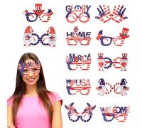 July 4th Sunglasses, Patriotic Sunglasses - 12x Patriotic Theme Decorations Sunglasses - Outdoor Party Items, Bulk Equipment Accessories for Independence Day Parades, Backyard Barbecues