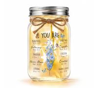 July Birth Flower Gift, Christian Birthday Gift, Mason Jar Night Light | Larkspur birth flower with Christian Bible verses and warm LED light, gift for Mum, Daughter, Sister or Friend.