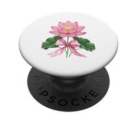 July Birth Flower Lotus Watercolor Bloom PopSockets Adhesive PopGrip