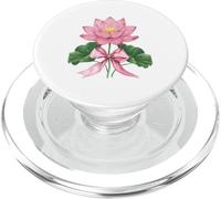 July Birth Flower Lotus Watercolor Bloom PopSockets PopGrip for MagSafe
