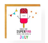 July Birthday Card, Superfab People, Funny Birthday Card, July Legends, Month Specific birthday Card, for Him, for Her