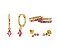 July Birthstone Ruby Earrings Gift Set For Her