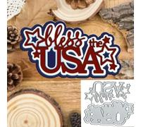 July Bless The USA Metal Die Cuts,Star Letter Words Cutting Dies Cut Stencils DIY Scrapbooking Decorative Embossing Paper Scrapbooking Card Making