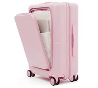 July Carry On Pro - 20" Hardshell with Front Pocket, Airline Approved Carry On Luggage with Wheels, Rolling Suitcase for Men & Women, Blush Pink, 21.5" H x 15" W x 8.5" D, Classic