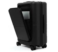 July Carry On Pro Suitcase, Hardshell Front Pocket, 20", Charcoal | Carry On Luggage with Front Pocket, Airline Approved, TSA Lock, Spinner Wheels, Polycarbonate Shell, Ejectable Power Bank
