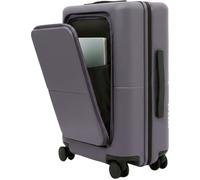 July Carry On Pro Suitcase, Hardshell Front Pocket, 20", Shadow | Carry On Luggage with Front Pocket, Airline Approved, TSA Lock, Spinner Wheels, Polycarbonate Shell, Ejectable Power Bank