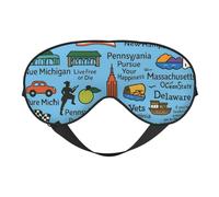 July Fourth USA States Symbol Print Functionality Outdoor Travel Eye Mask Breathable Camping Meditation Yoga Friendly