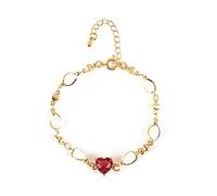 (July) Heart Birthstone bracelet, women and girls Heart Birthstone bracelet January December Birthstone bracelet, suitable for mothers, wives, girls, sisters, birthdays, Mother's Day, Valentine's Day