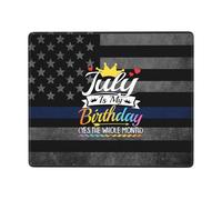 July Is My Birthday Yes The Whole Month Mouse Mat Stitched Edge Mousepads Rubber Base Mouse Pads For Work Laptop Office 25X30Cm