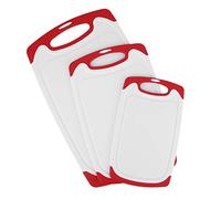 July Summer Gifts Chopping Board, Red/Black Cutting Board, PP+TPR Material for Home Restaurant(red)