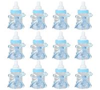 July Summer Gifts Wandisy Candy Chocolate Bottles Box for Girl Boy Baby Shower Party Favors Gifts Decorations 12Pcs (Blue)