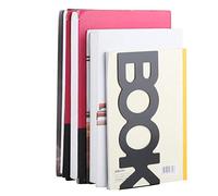 JULYKAI Keep Tidy Bookend, Bookends Shelf, Characters Shape 1Pair Solid and Durable Movies for Books Dvds Magazines(208mm new black pair)