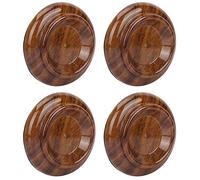 JULYKAI Piano Foot Pads, Wooden Casters Cups, Round 4 Pcs Anti-skid Musical Instrument Accessories for Hardwood Floor Protectors Grand Piano