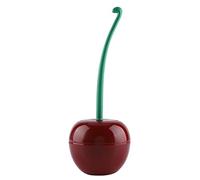 JULYKAI Toilet Brush Set, ABS Handle, Plastic Bristles, Cherry Design, Dark Red, Includes Holder
