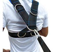 JULYKAI Weighted Resistance Bands, Speed Strength Training Sled Shoulder Harness Resistance Band Belt Sports Equipment - Black + blue