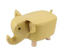 Julyue Cartoon Animal Shape Footstools, Cute Elephant Shaped Stool Ottomans Padded Sofa Cushion Shoes Bench for Kids Office Bedroom Playroom Decor(Yellow)