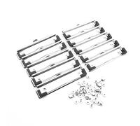 Julyun 10 Pack Clipboard Clips 7cm,10cm,12cm,3 Sizes You can Choose, Mountable Metal Clipboards Hardware (Centimeters, 12cm with Hook and Rubber Grip)