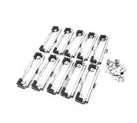 Julyun 10 Pack Clipboard Clips 7cm,10cm,12cm,3 Sizes You can Choose, Mountable Metal Clipboards Hardware (Centimeters, 10cm with Hook and Rubber Grip)