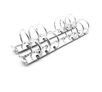 Julyun 2pcs Personal A6 Notebook 6-Hole Ring Binder Mechanisms 3cm Diameter Silver Color Metal Clip Ring Binder DIY Fill Paper Storage Folder Accessories