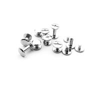 Julyun 50 Sets Metal Snap Rivets Chicago Screw 4MM Length,Slotted Cross Head Stud Nail Rivets, Chicago Button for DIY Planner, Leather Decoration, Bookbinding