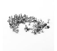 Julyun 50 Sets Metal Snap Rivets Chicago Screw 5MM Length, Slotted Cross Head Stud Nail Rivets, Chicago Button for DIY Planner, Leather Decoration, Bookbinding