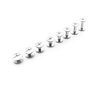 Julyun 50 Sets Metal Snap Rivets Chicago Screw 9MM,Slotted Cross Head Stud Nail Rivets, Chicago Button for DIY Planner, Leather Decoration, Bookbinding