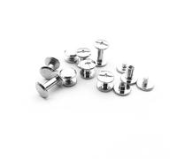 Julyun 50 Sets Metal Snap Rivets Chicago Screw, M4X8MM Slotted Cross Head Stud Nail Rivets, Chicago Button for DIY Planner, Leather Decoration, Bookbinding