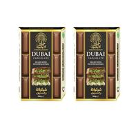 Jumaira Delight Dubai Style Pistachio & Kunafa Crunch Chocolate Bar, Premium Middle Eastern Inspired Gourmet Chocolate, Rich Milk Chocolate, Luxury Gift & Treat, 100g, (Pack of 2)