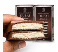 Jumaira Delight Viral Dubai Halwa Bar, Emirati Arabic Halva Filled Chocolate Bar, Halal Vegetarian Sweet, Chocolate Gift Box Idea for Friends Family and Special Occasions, 75 g, Pack of 2