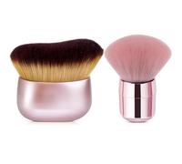 juman 2 Pcs Body Makeup Brush Set - 80mm & 65mm Wide Head Ultra-Soft Kabuki Brush, Quickly Applies Even Foundation & Powder, Suitable For Self-tanning & Setting Makeup, Wet & Dry (Rose Gold)
