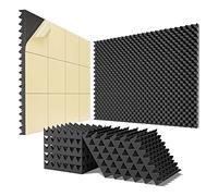 jumbans 12 Piece Self-Adhesive Sound Proof Foam Panels 2x12x12Inch for Home & Pro Studios