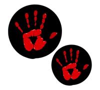 JUMBEAR 2Pcs Halloween Red Blood Palm Trivets for Hot Pots and Pans and Pot Holders-Cotton Rope Round Mats, Hot Pads for Kitchens,Coasters,Placemats, Spoon Rest for Cooking and Baking