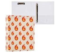 JUMBEAR 3 Ring Binder for Letter Size(11" x 8.5") Paper,Cute Little Flame Round Ring Binder Organizer with Clipboard,Clipboard Binder for School and Office Supplies 1PCS