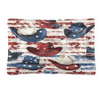 JUMBEAR American Flag Style Cowboy Hat Pet Bed,Non Slip Bottom Dog Crate Mattress Cat Dog Mat,Soft Comfortable Pet Cat Beds for Cats and Dogs Sleeping 24x18in