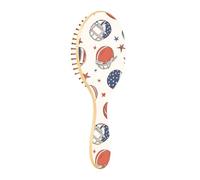 JUMBEAR American Football Ball and Helmet Hair Brush,Massaging Scalp Wooden Bamboo Paddle Hairbrush for All Hairstyles,Reducing Tangle & Hair Breakage, Promoting Hair Growth