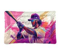 JUMBEAR Baseball Player Pet Bed,Non Slip Bottom Dog Crate Mattress Cat Dog Mat,Soft Comfortable Pet Cat Beds for Cats and Dogs Sleeping 24x18in