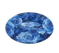 JUMBEAR Beautiful Blue Rose Calming Dog Cat Donut Bed -Plush Puppy Kitten Cuddler Round Bed, Warm and Soft Pet Beds with Non-Slip Bottom and Washable-XS